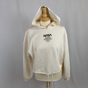 H&M Divided NASA Logo Cropped Hoodie Sweatshirt